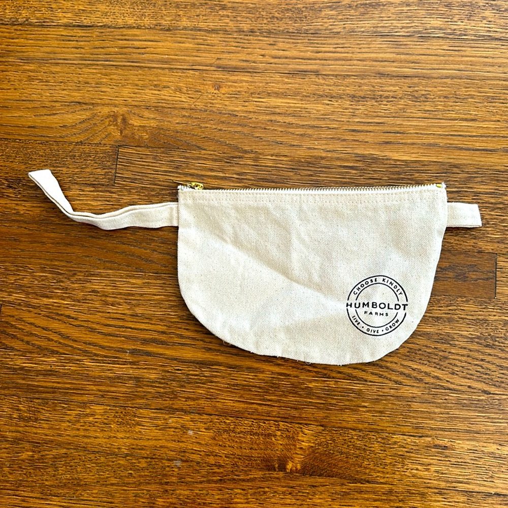 Cream Canvas Small Case with wrist handle